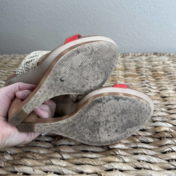 BCBGMAXAZRIA Meteur Snake Red Heel Sandal 7B Coral High Heel - Picture 9 of 13